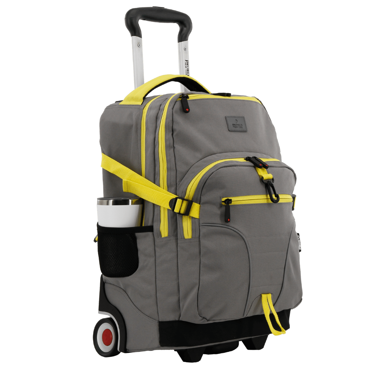 J World Lunar Multi-Purpose Laptop Rolling Backpack (19.5 Inch) in Grey — angle view 2 # color_Grey