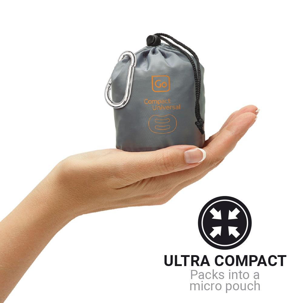 Go Travel Compact Universal Pillow in Black — packed