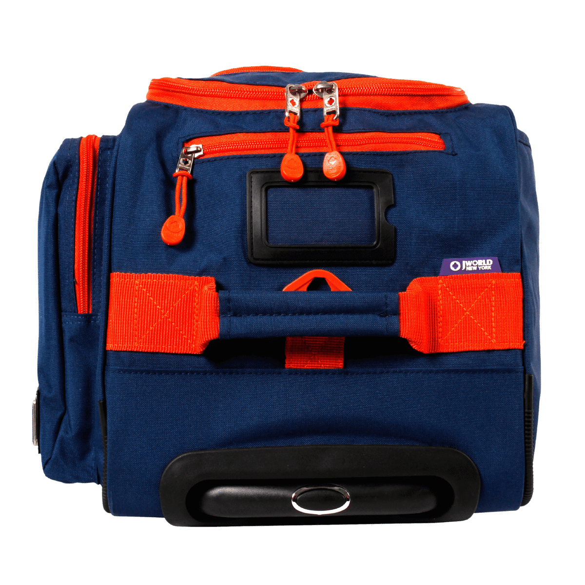 J World Duane Rolling Duffel Bag in Navy — angle view 4 # color_Navy