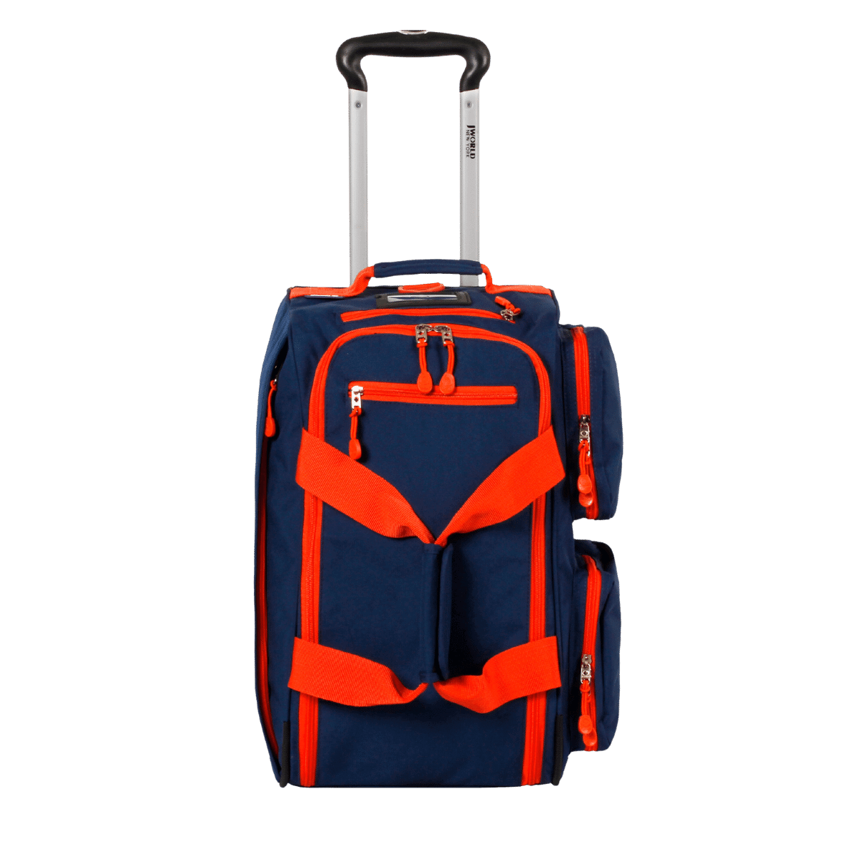J World Duane Rolling Duffel Bag in Navy — front view 2 # color_Navy