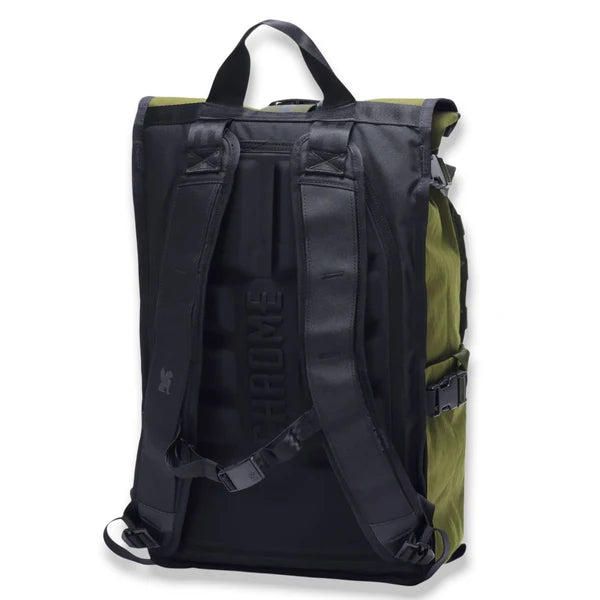 Chrome Industries Barrage 22L backpack – black, open showing interior