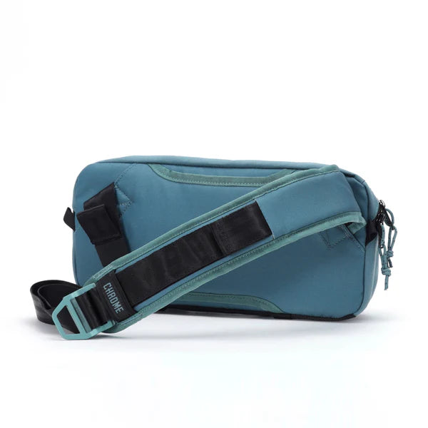 Chrome Industries Mini Kadet 5L sling bag – natural tan, close-up detail