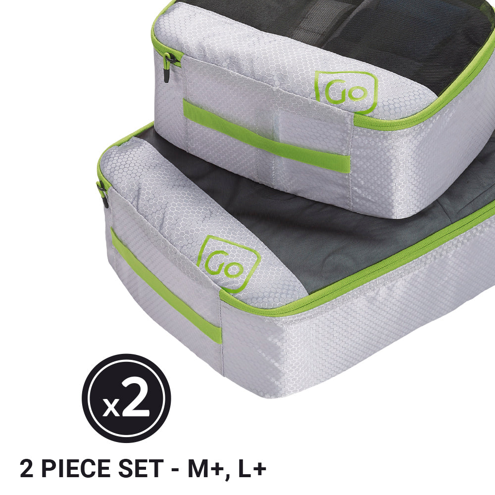 Go Travel Deeper Packing Cubes in Green — two piece set