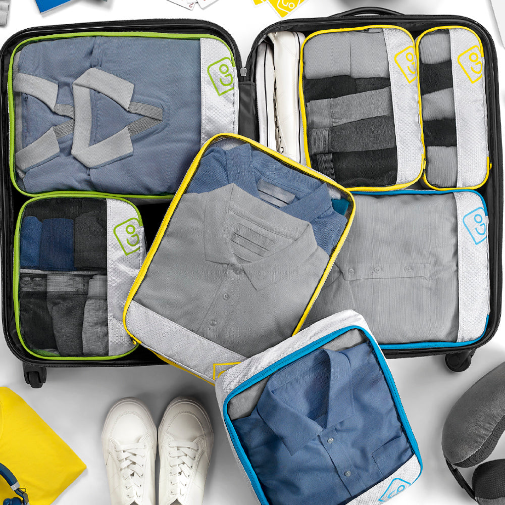Go Travel Triple Packing Cubes in Yellow — detail view