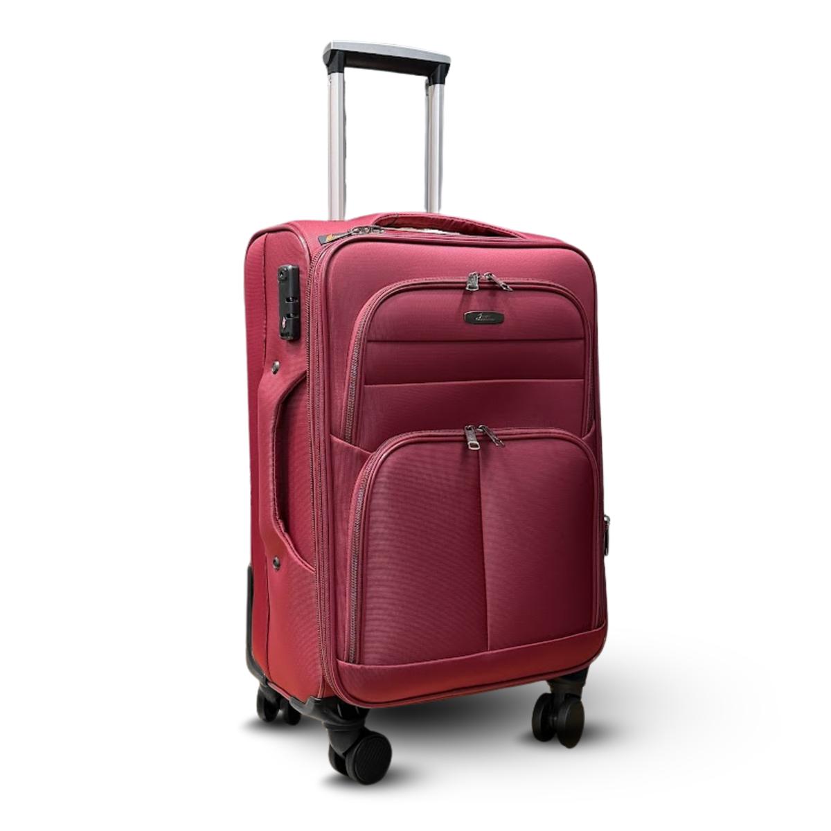 Camel Mountain 9122 Softside Expandable Spinner Luggage in Red — angle view 2
