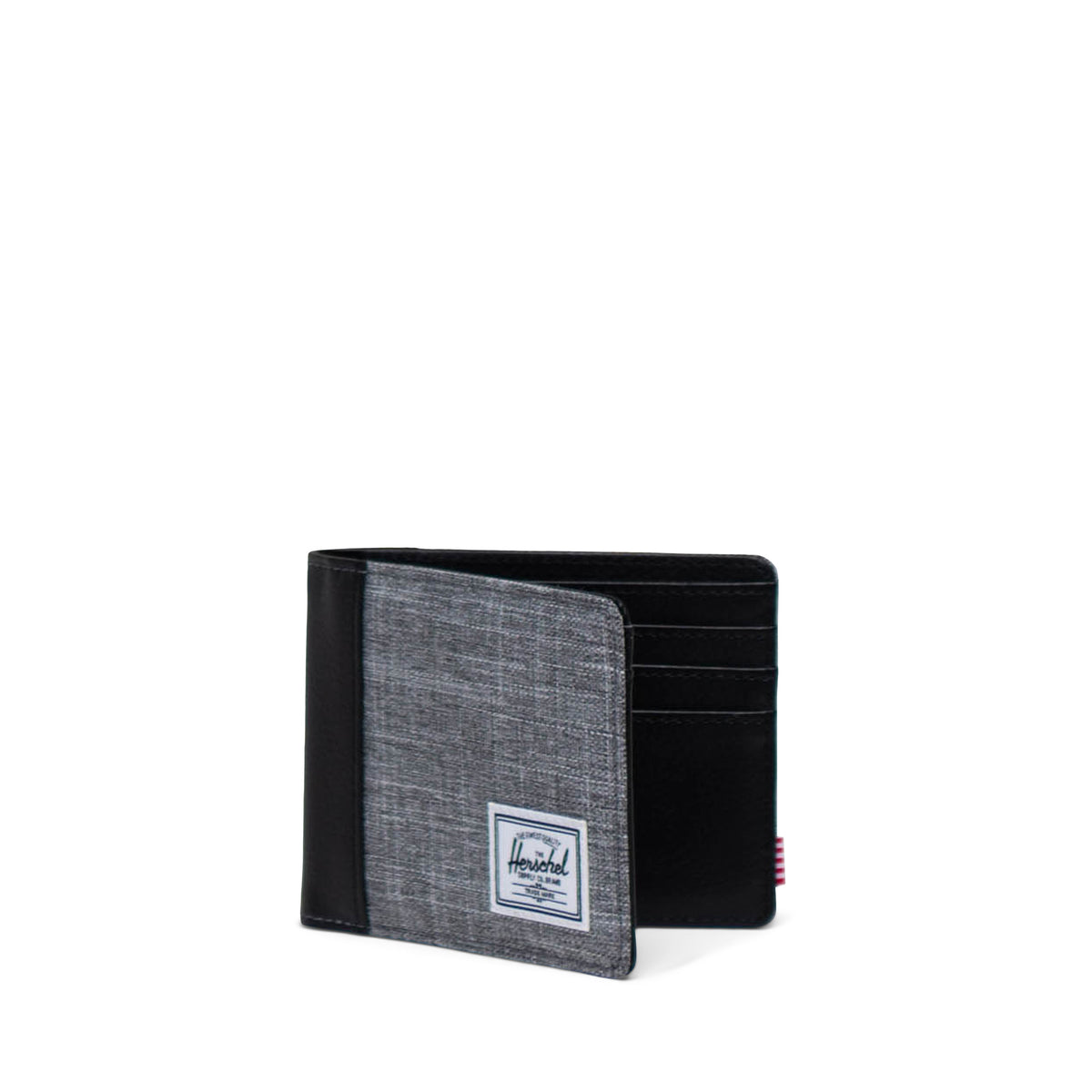 Herschel Hank Wallet RFID in Raven Crosshatch — angle view 2 # color_Raven Crosshatch