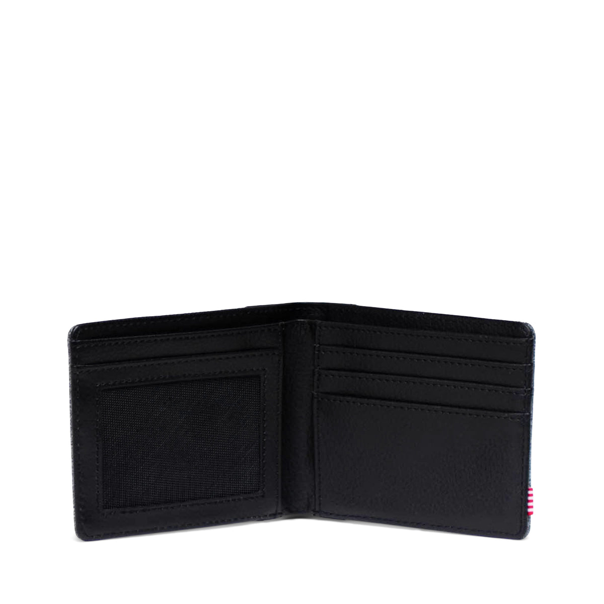 Herschel Hank Wallet RFID in Raven Crosshatch — interior view # color_Raven Crosshatch