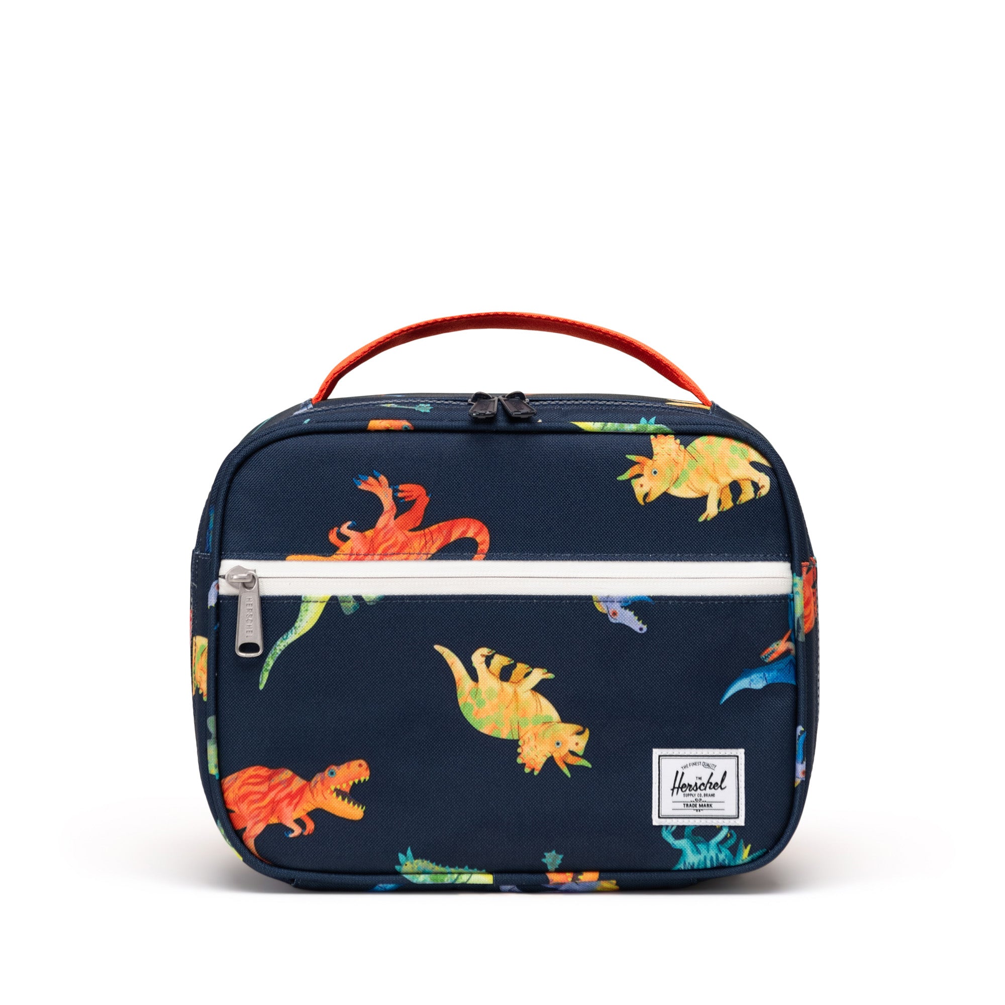 Herschel Pop Quiz Lunch Box Little Herschel 5L in Watercolour Dinos Darkest Navy — front view