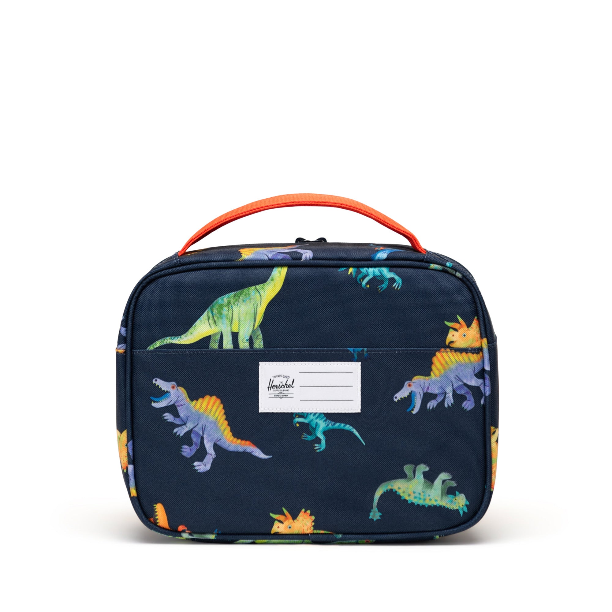 Herschel Pop Quiz Lunch Box Little Herschel 5L in Watercolour Dinos Darkest Navy — back view