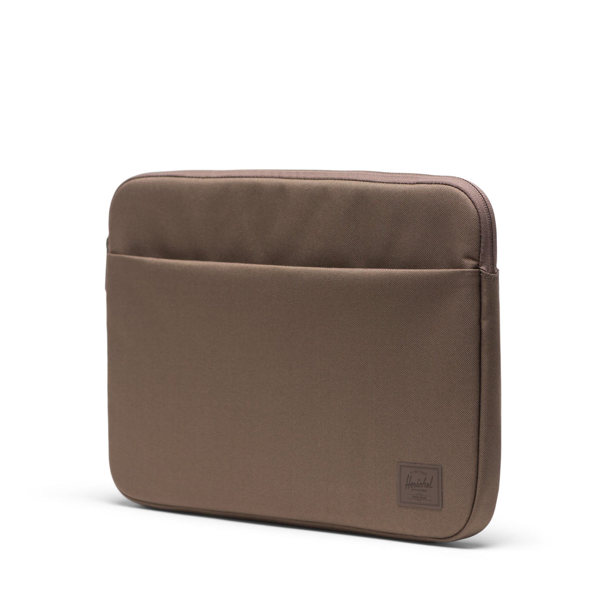 Herschel Denman Laptop Sleeve 14 Inch in Light Brown — three-quarter view