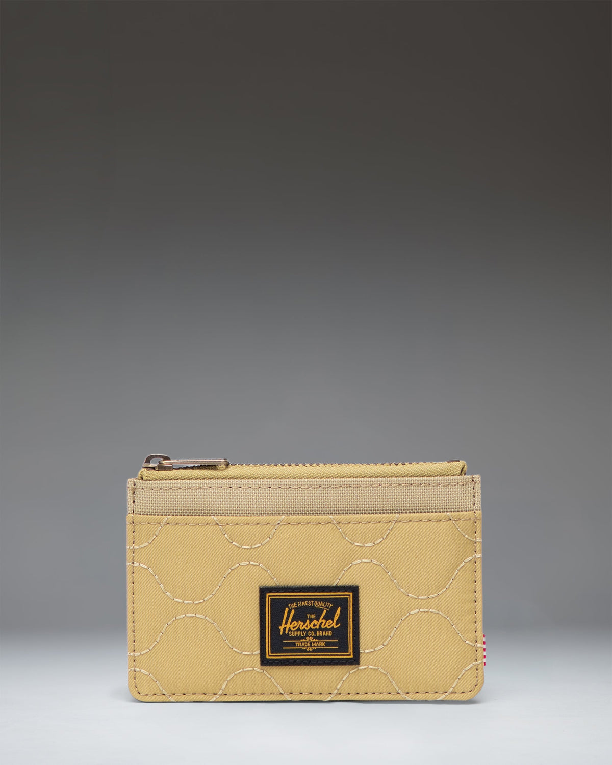 Herschel Oscar Cardholder Quilted in Khaki Tonal — front view