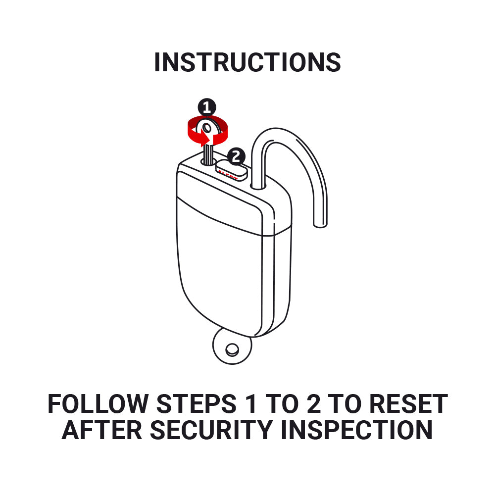 Go Travel TSA Alert Key Padlock – in use on luggage