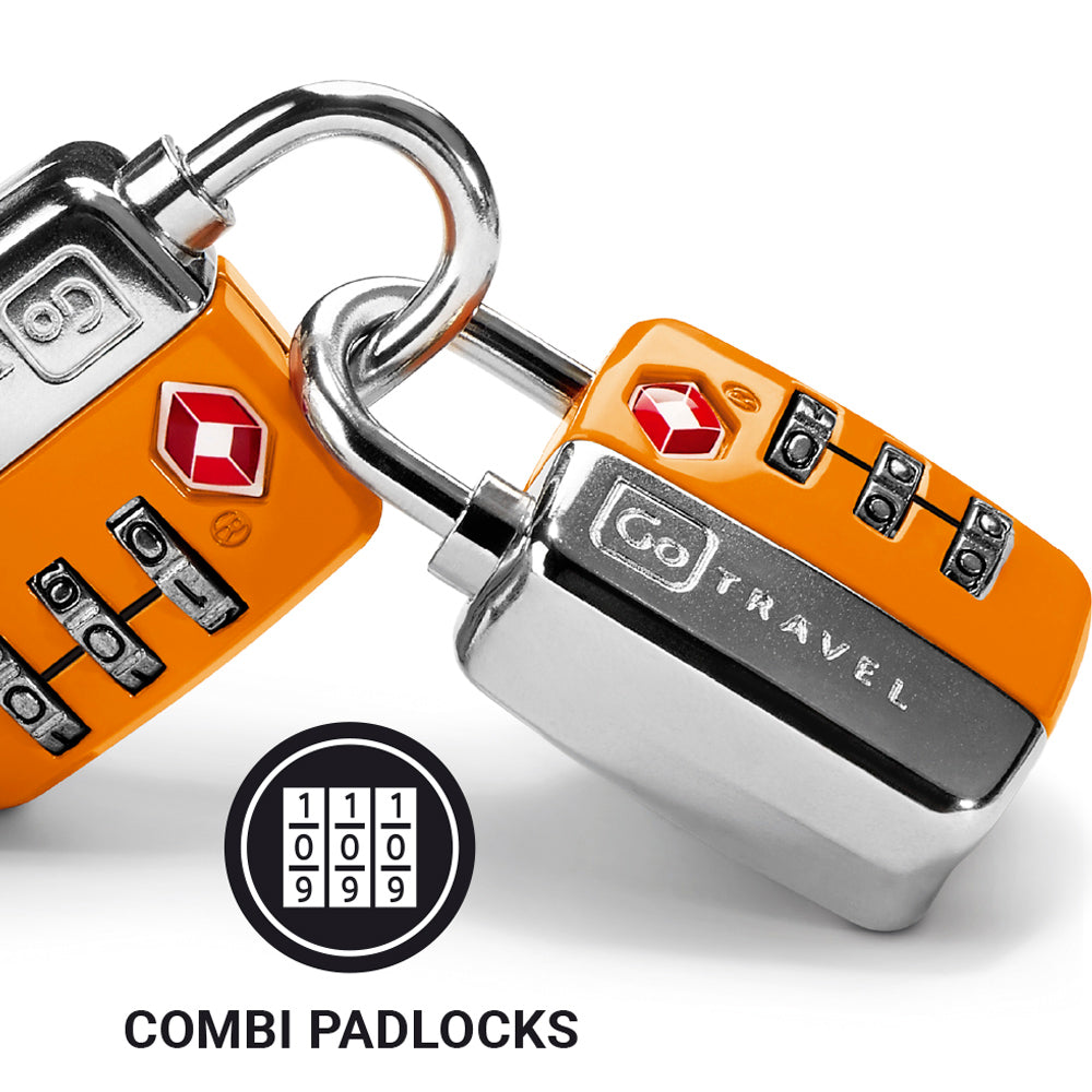 Go Travel Combi Twin TSA Padlocks (Set of 2) in Orange — detail view 3 # color_Orange