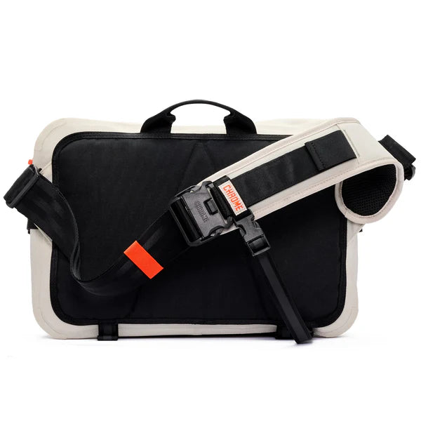 Chrome Industries Kadet Max WP 15L sling bag – black colorway, rear view