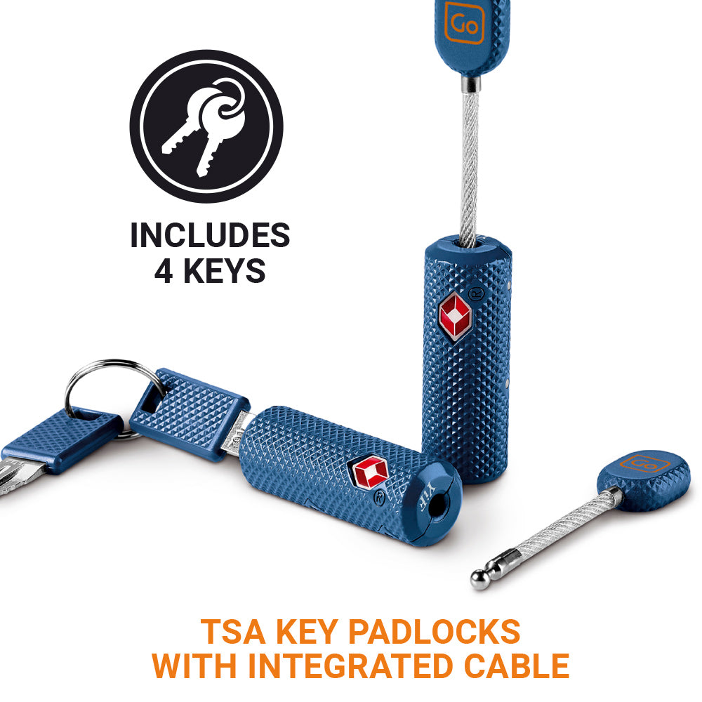 Go Travel Cable Key Twin Padlocks TSA – cable shackle detail