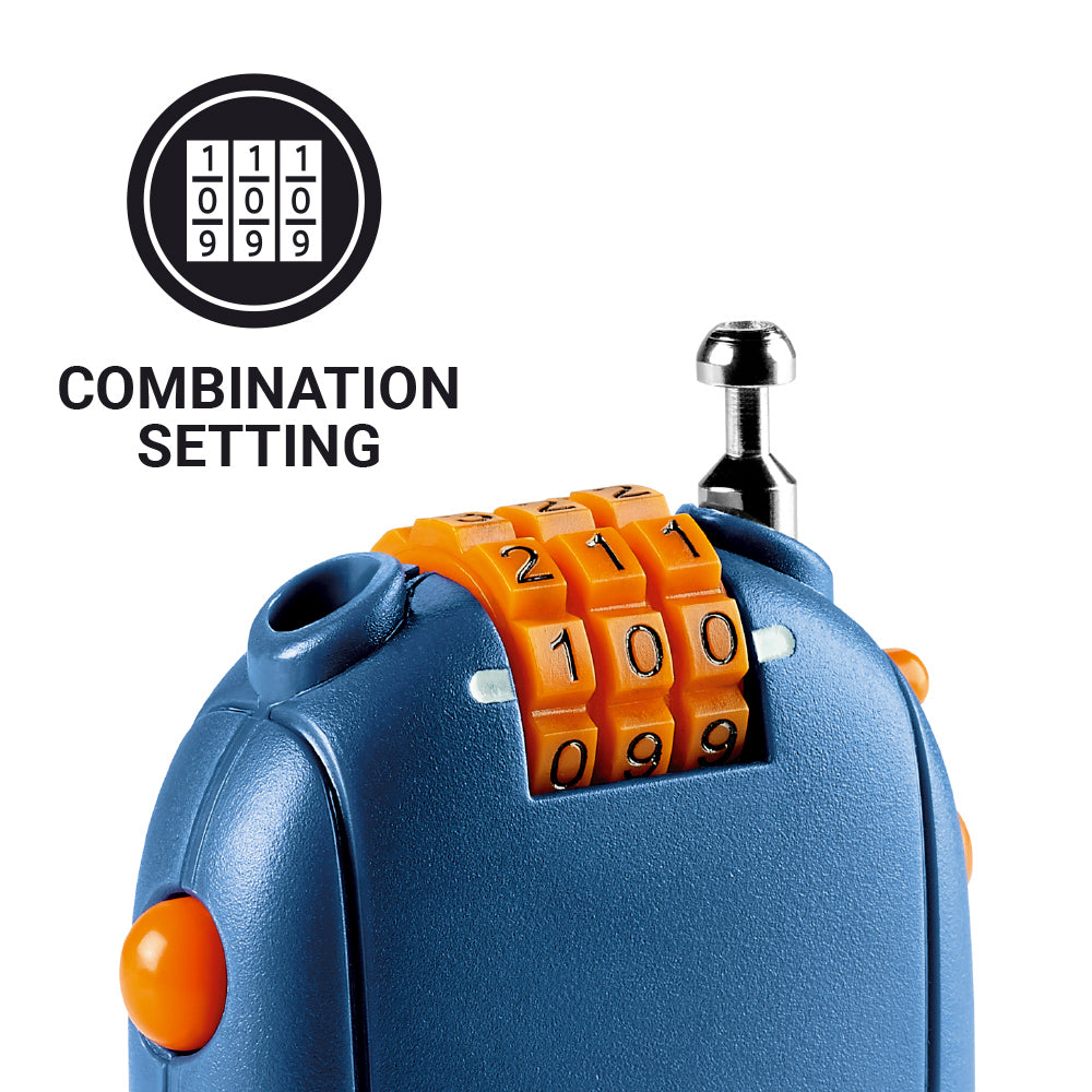 Go Travel Retractable Cable Padlock – dial detail