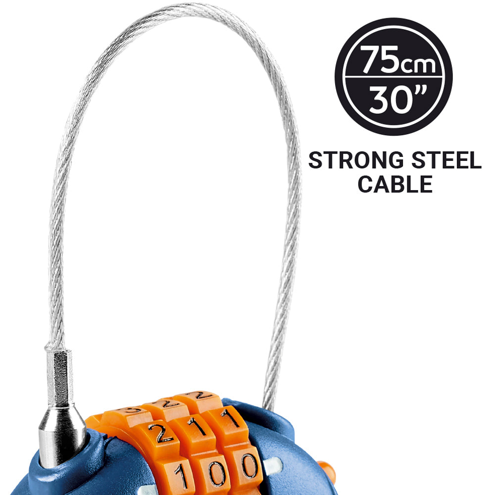 Go Travel Retractable Cable Padlock – cable retracted