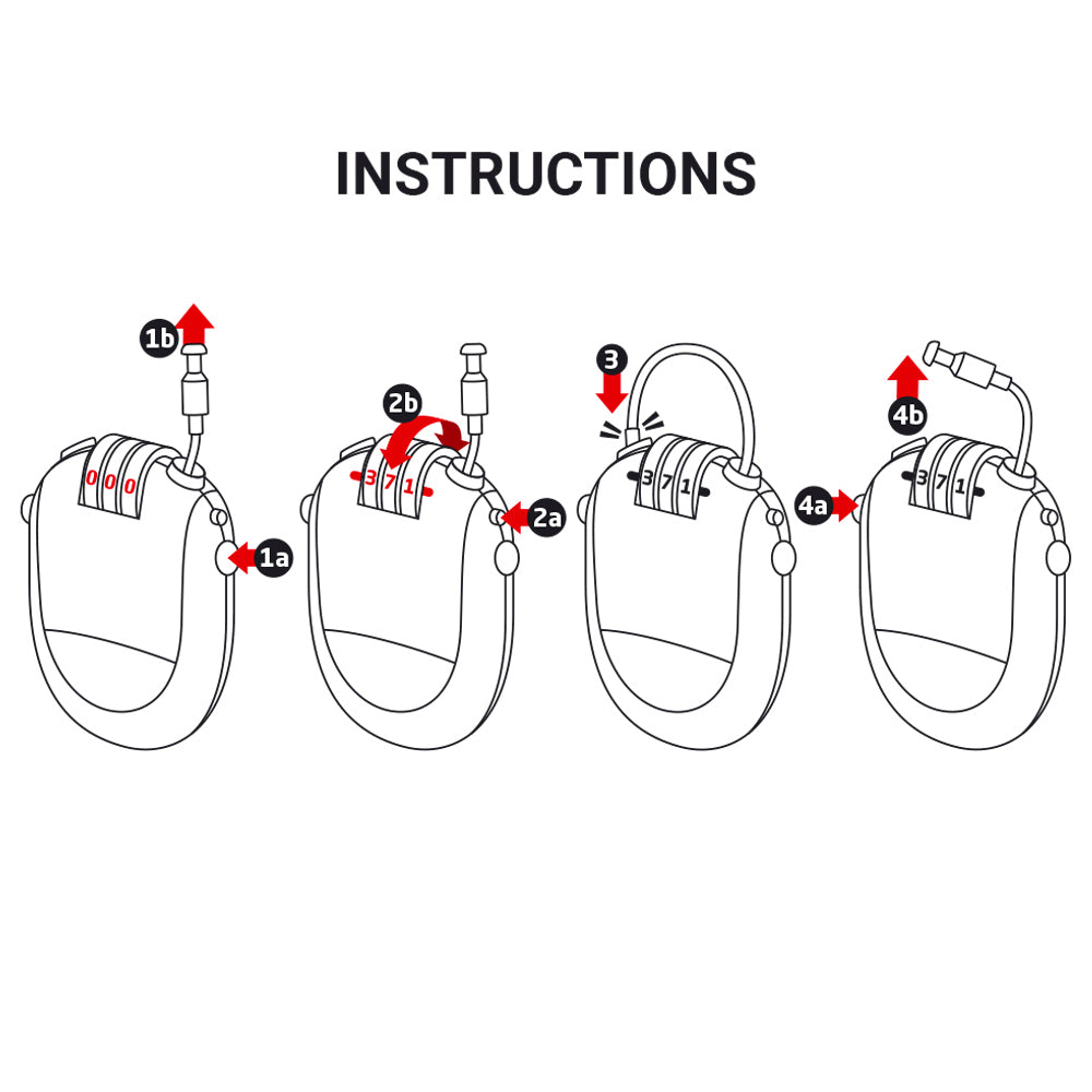Go Travel Retractable Cable Padlock – detail view