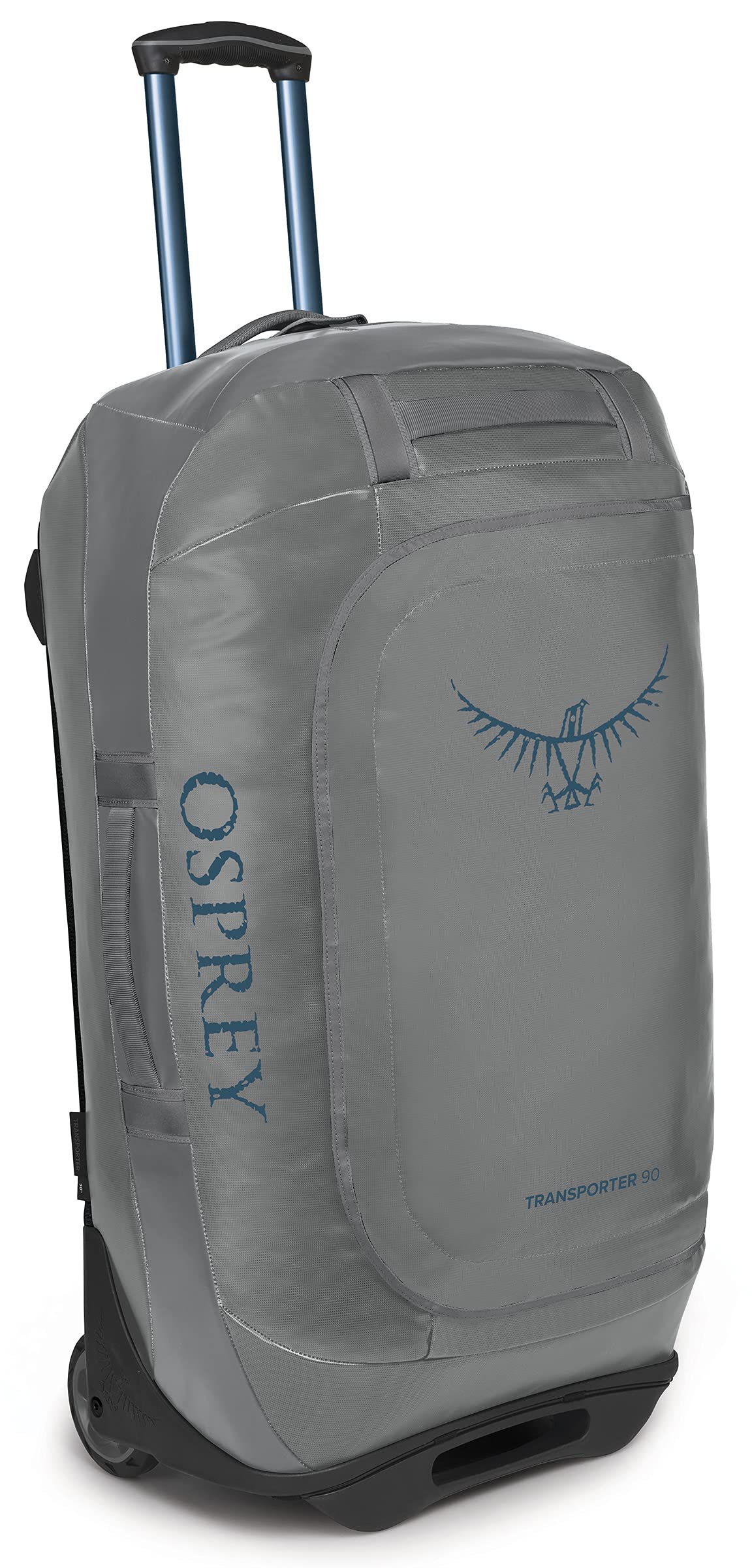 Osprey Transporter Wheeled Duffel 90L in Smoke Grey — front view # color_Smoke Grey