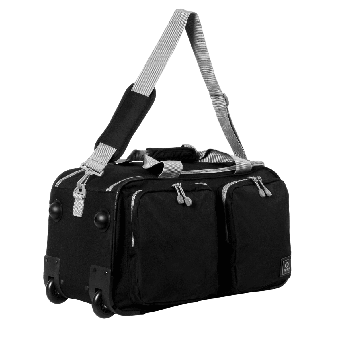 J World Duane Rolling Duffel Bag in Black — angle view 3 # color_Black
