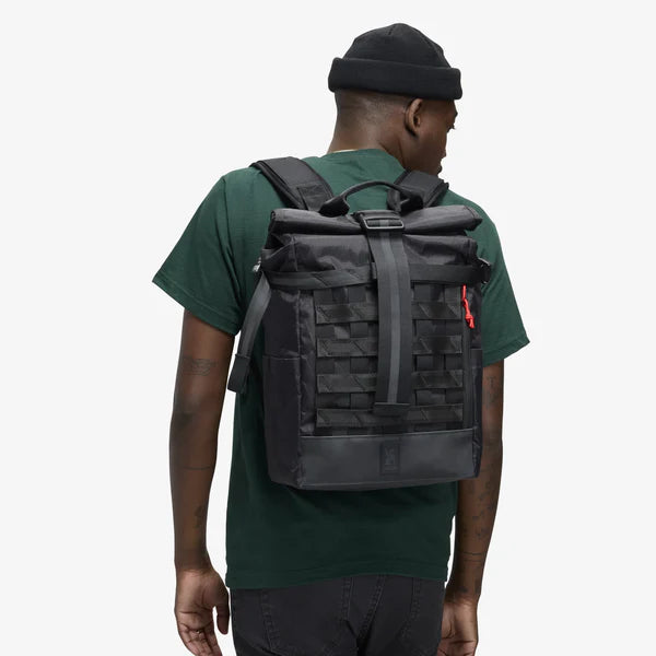 Chrome Industries Barrage 18L backpack – black, rear harness panel