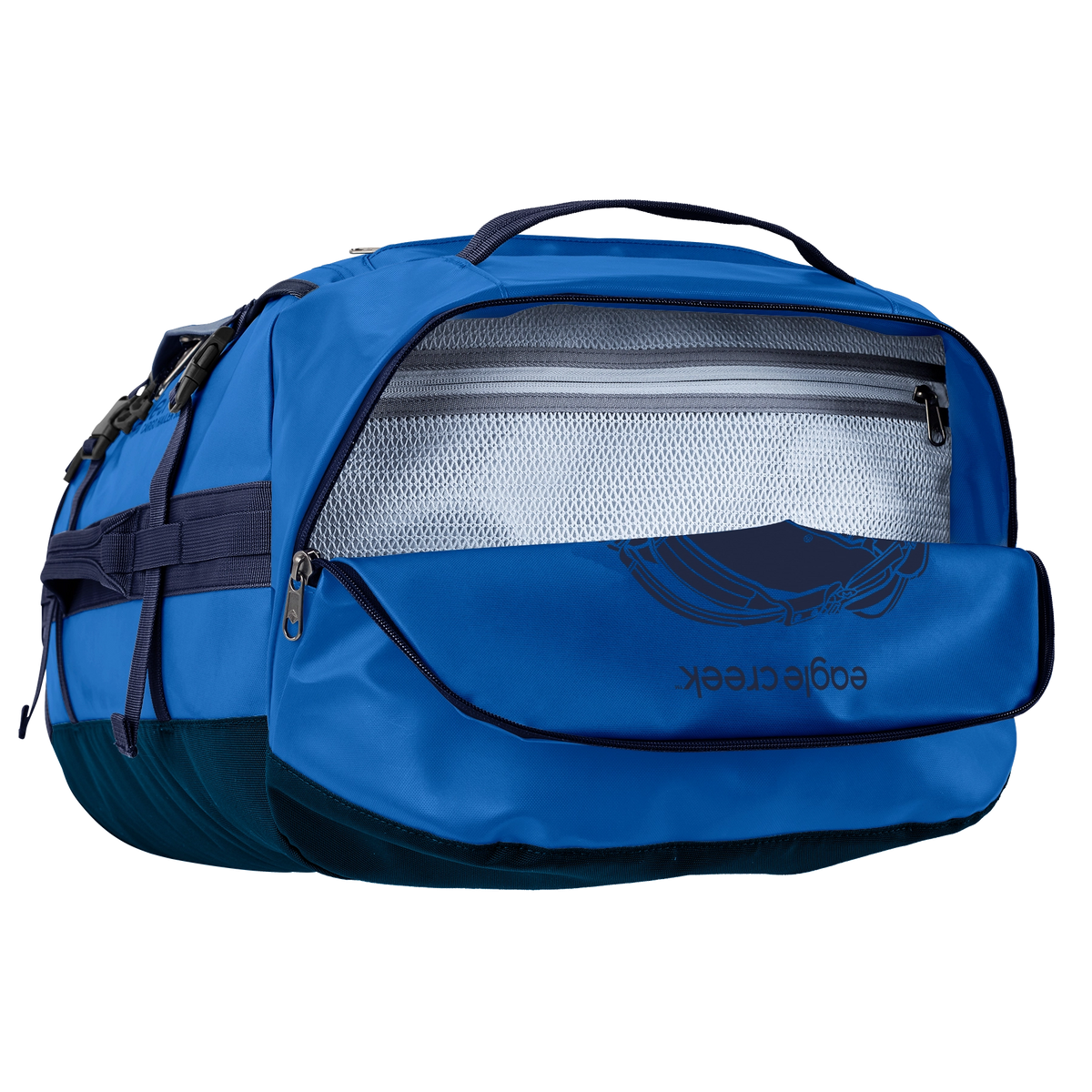 Eagle Creek Cargo Hauler Duffel 40L in Aizome Blue — interior view 2