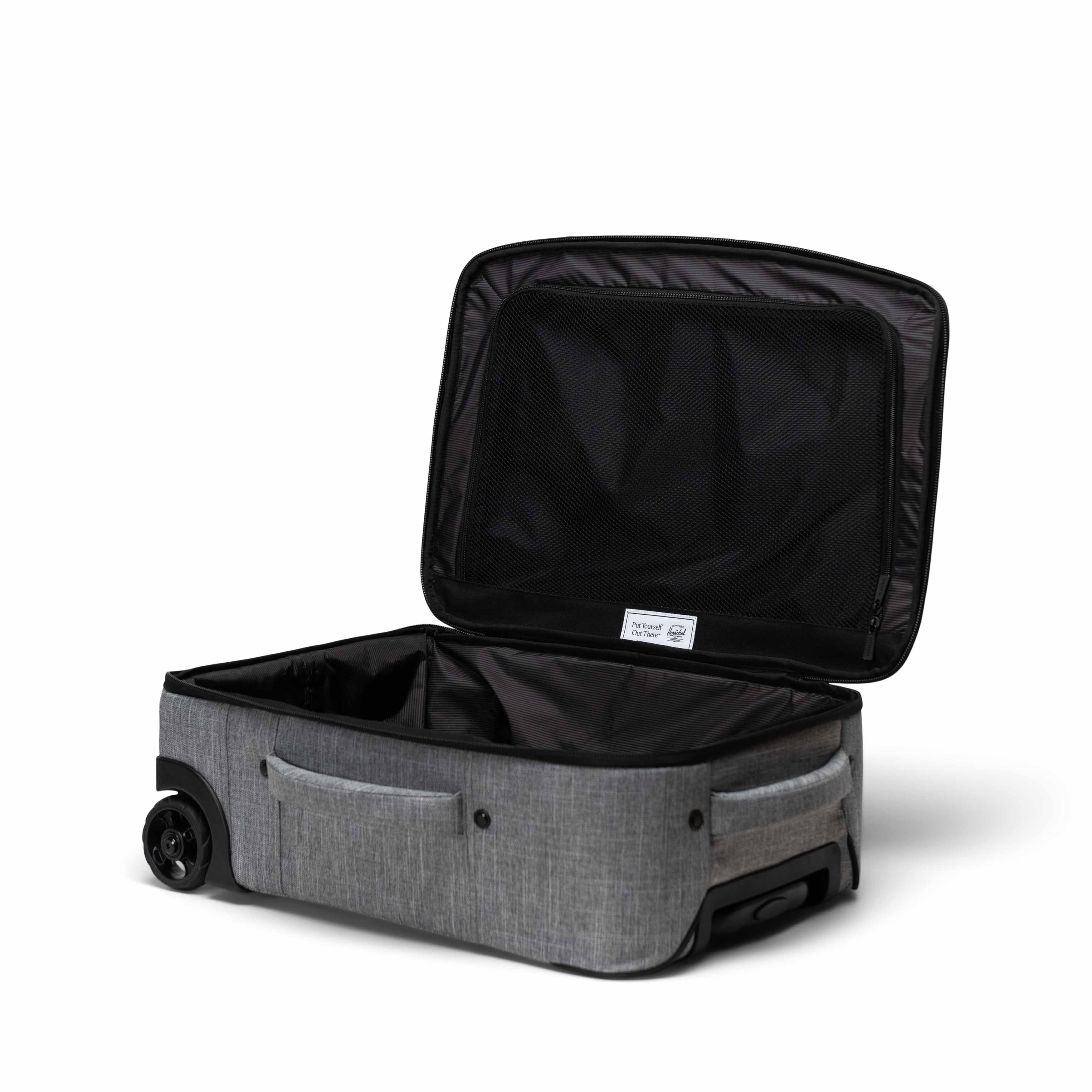 Herschel Heritage Softshell Luggage | Large Carry On - 37L in Raven Crosshatch — interior view 3 # color_Raven Crosshatch