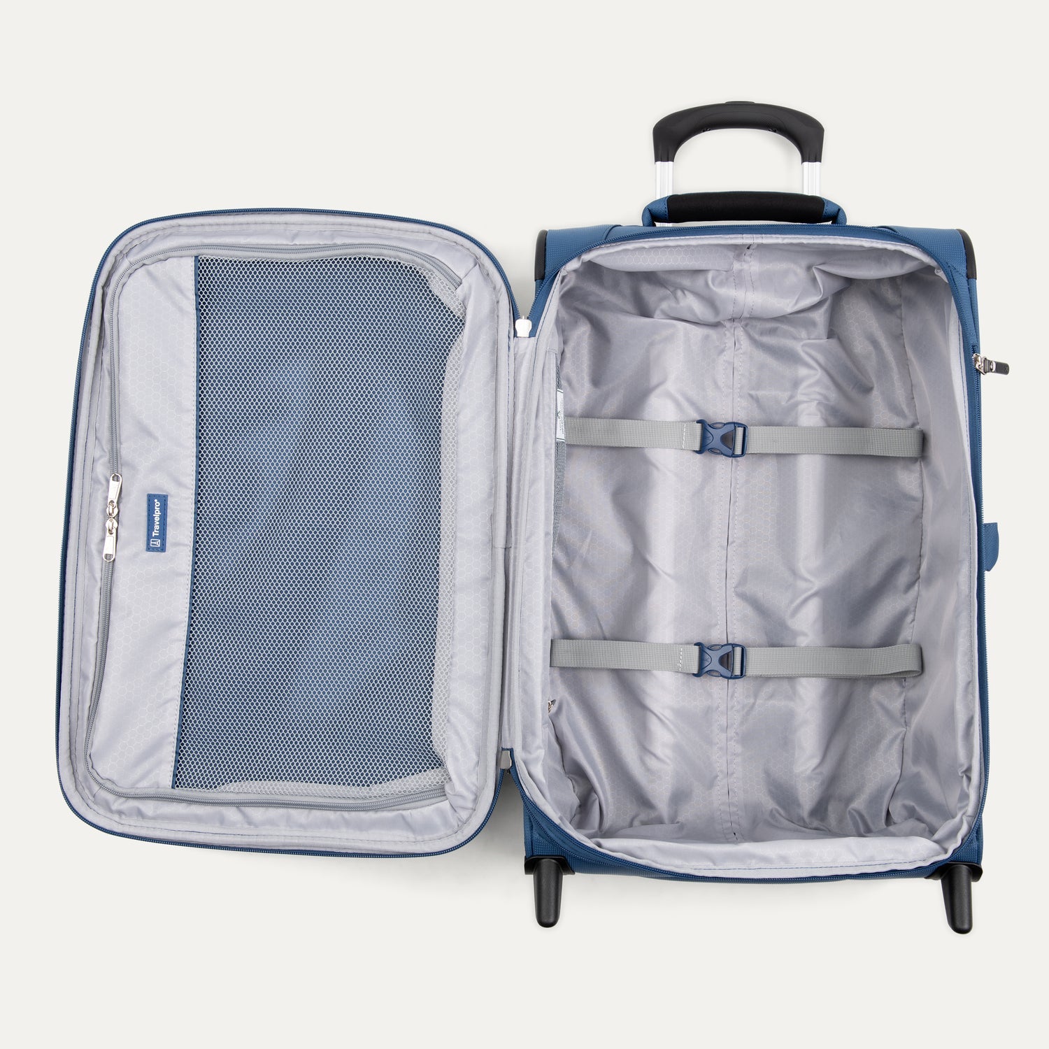 Travelpro Maxlite 5 22" Carry-On Expandable Rollaboard in Ensign Blue — interior view