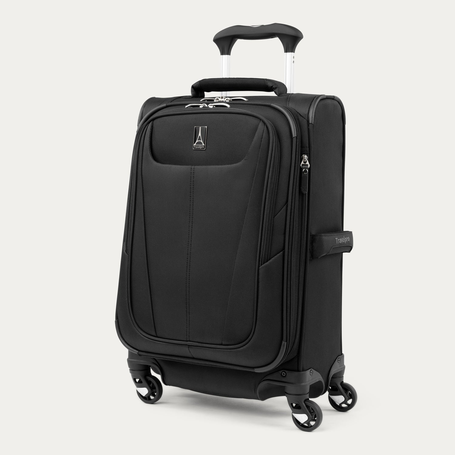 Travelpro Maxlite 5 Compact Carry-On Expandable Spinner in Black — angle view 3