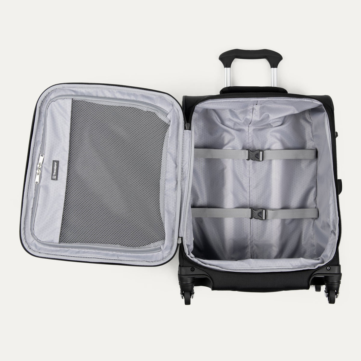 Travelpro Maxlite 5 International Carry-On Spinner in Black — interior view