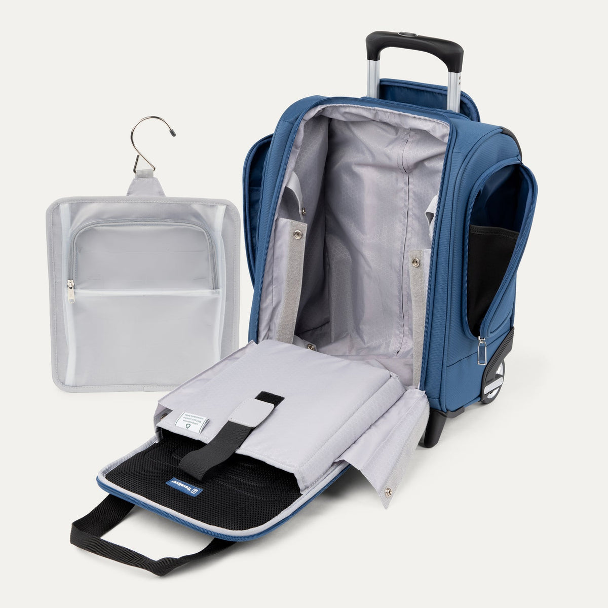 Travelpro Maxlite 5 Carry-On Rolling Underseat Bag in Ensign Blue — interior view