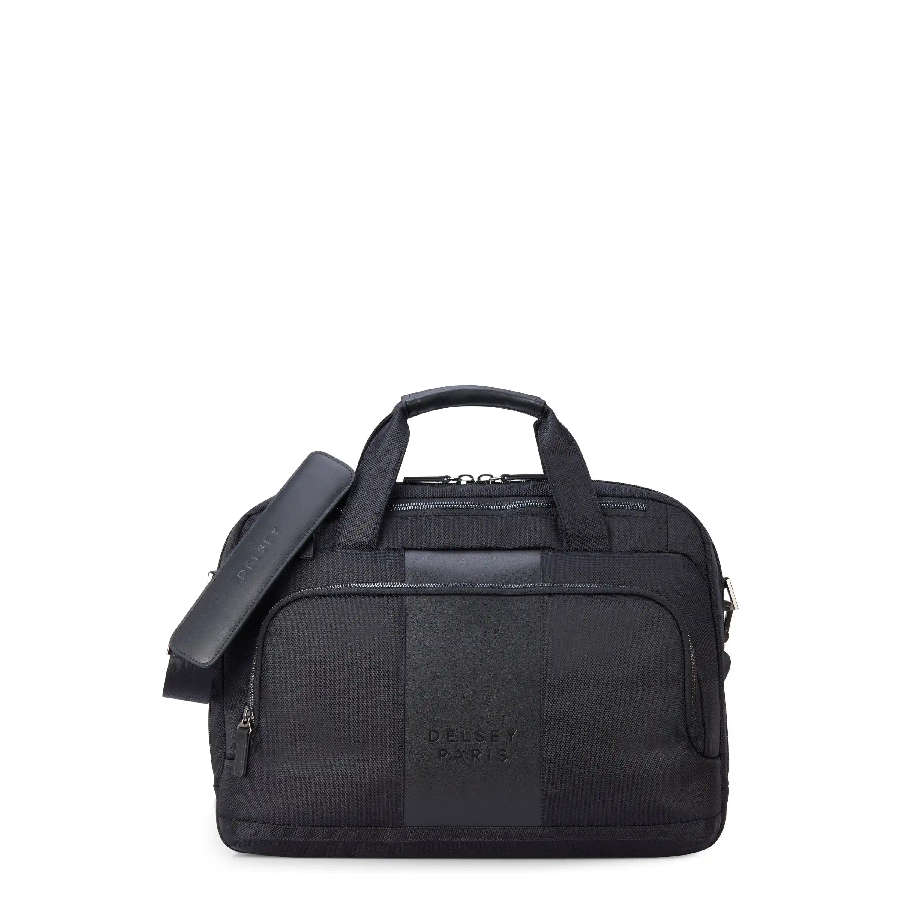 Delsey Wagram Briefcase in Black — angle view 2 # color_Black