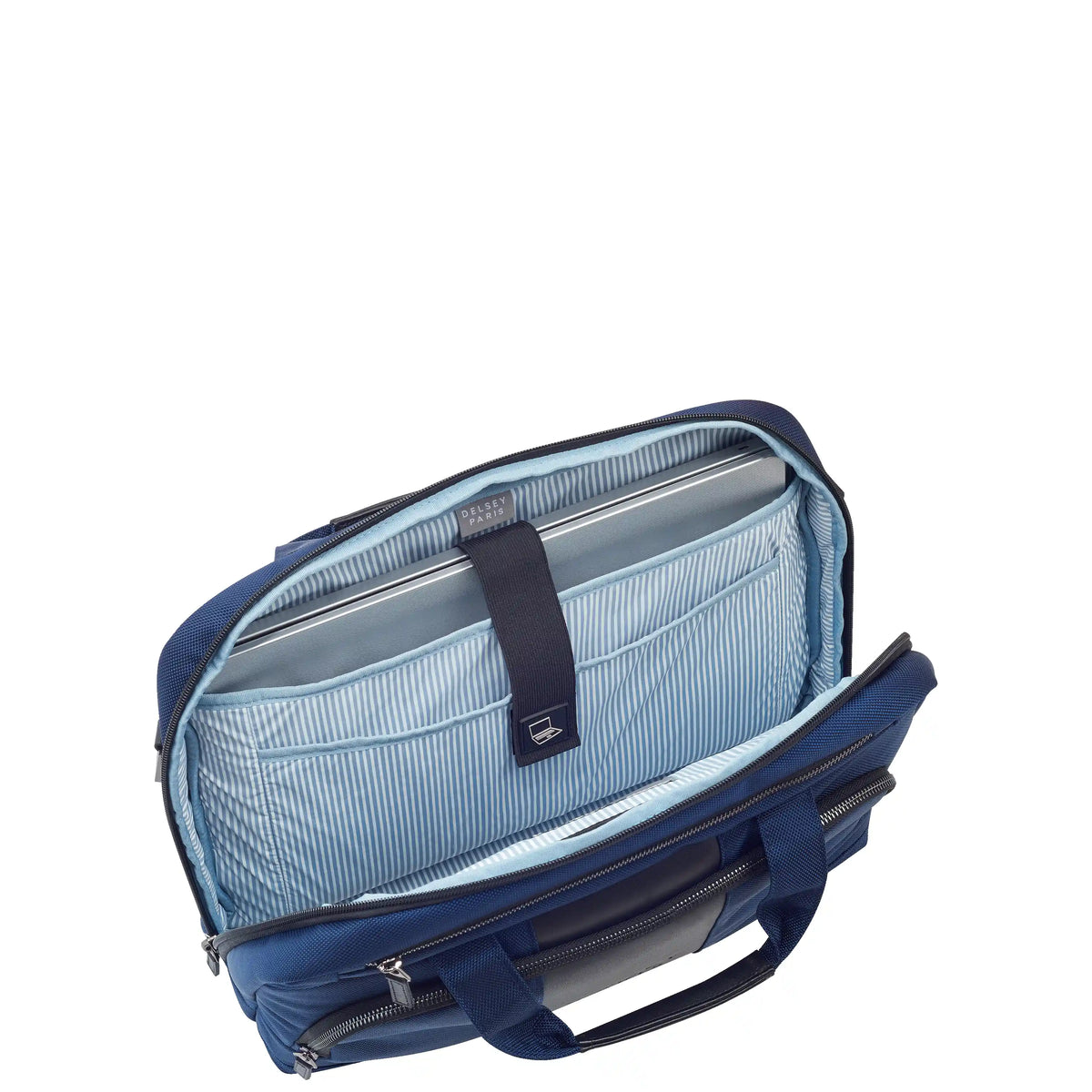 Delsey Wagram Briefcase in Navy — interior view # color_Navy