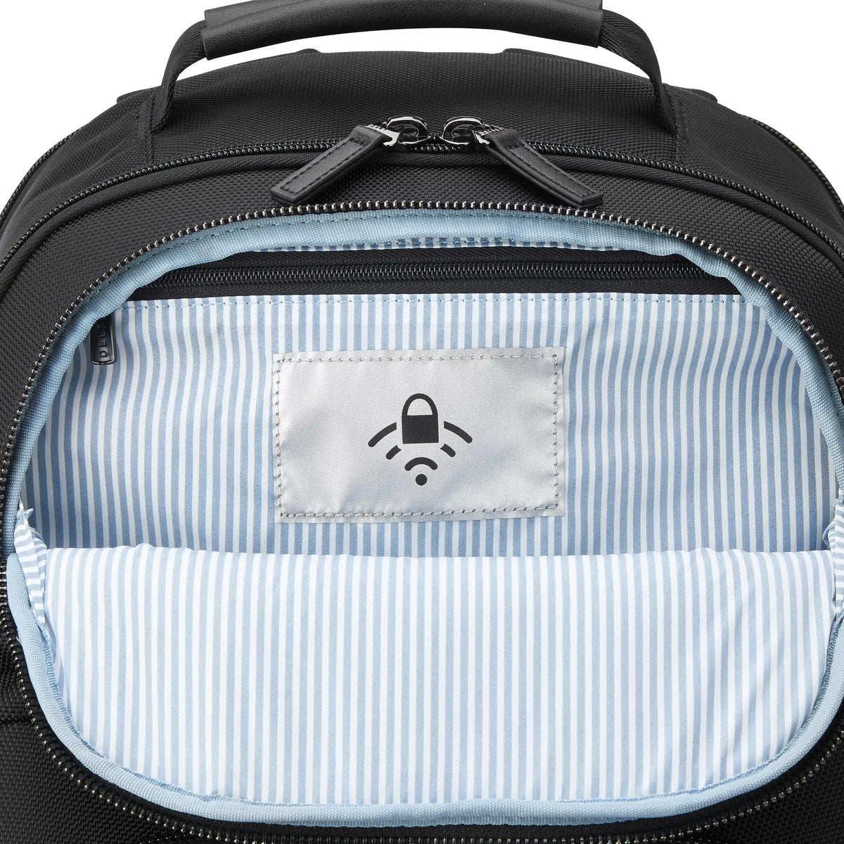 Delsey Wagram Laptop Backpack in Black — interior view 3 # color_Black