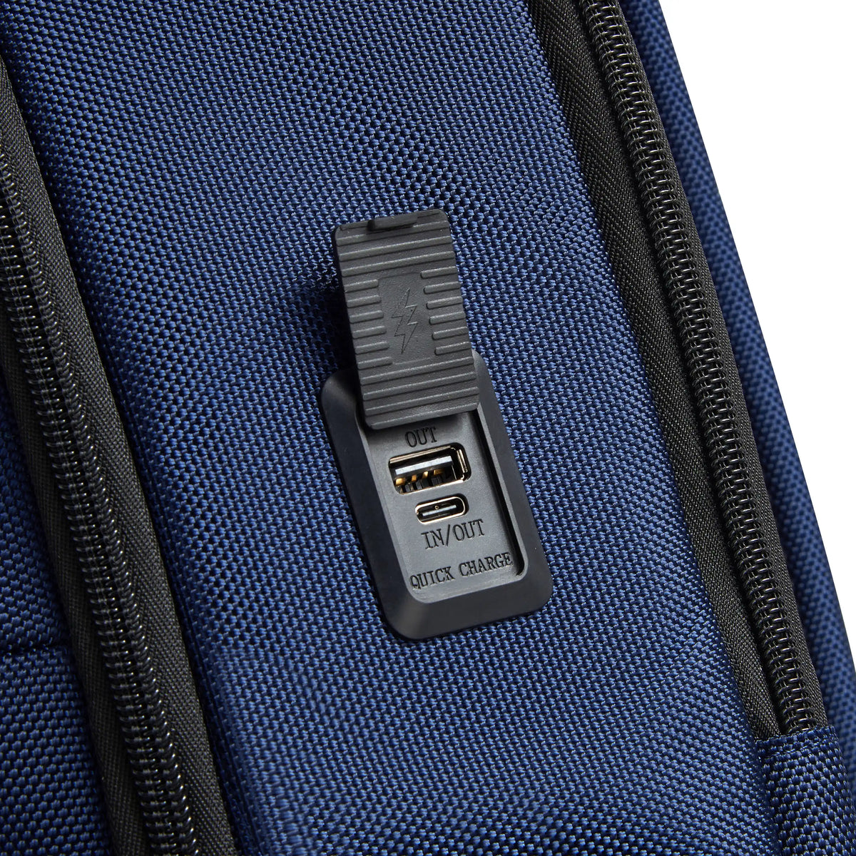 Delsey Wagram Laptop Backpack in Navy — detail view # color_Navy