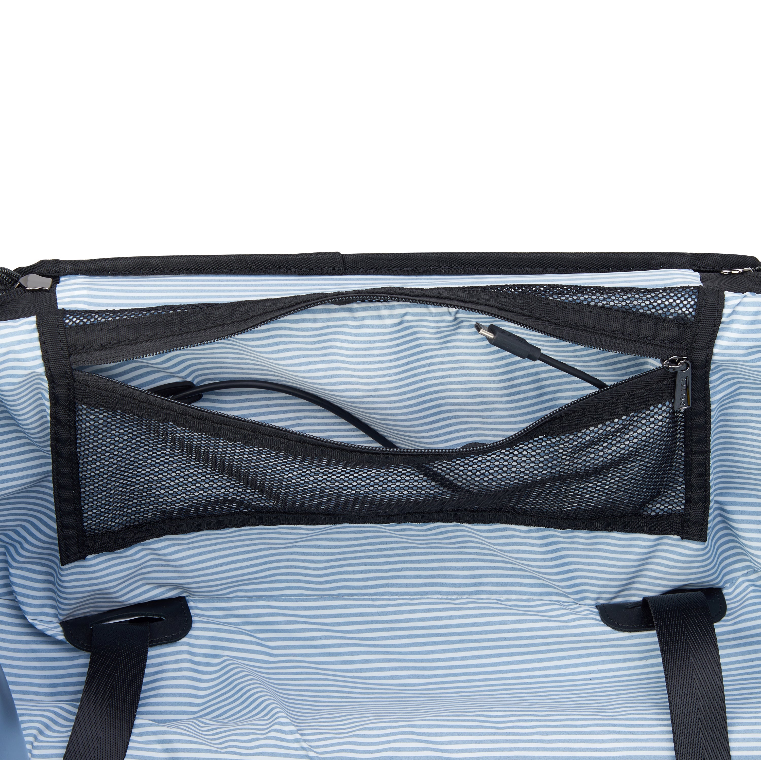 Delsey Wagram Carry-On Plus Expandable Spinner in Black — interior view 2 # color_Black