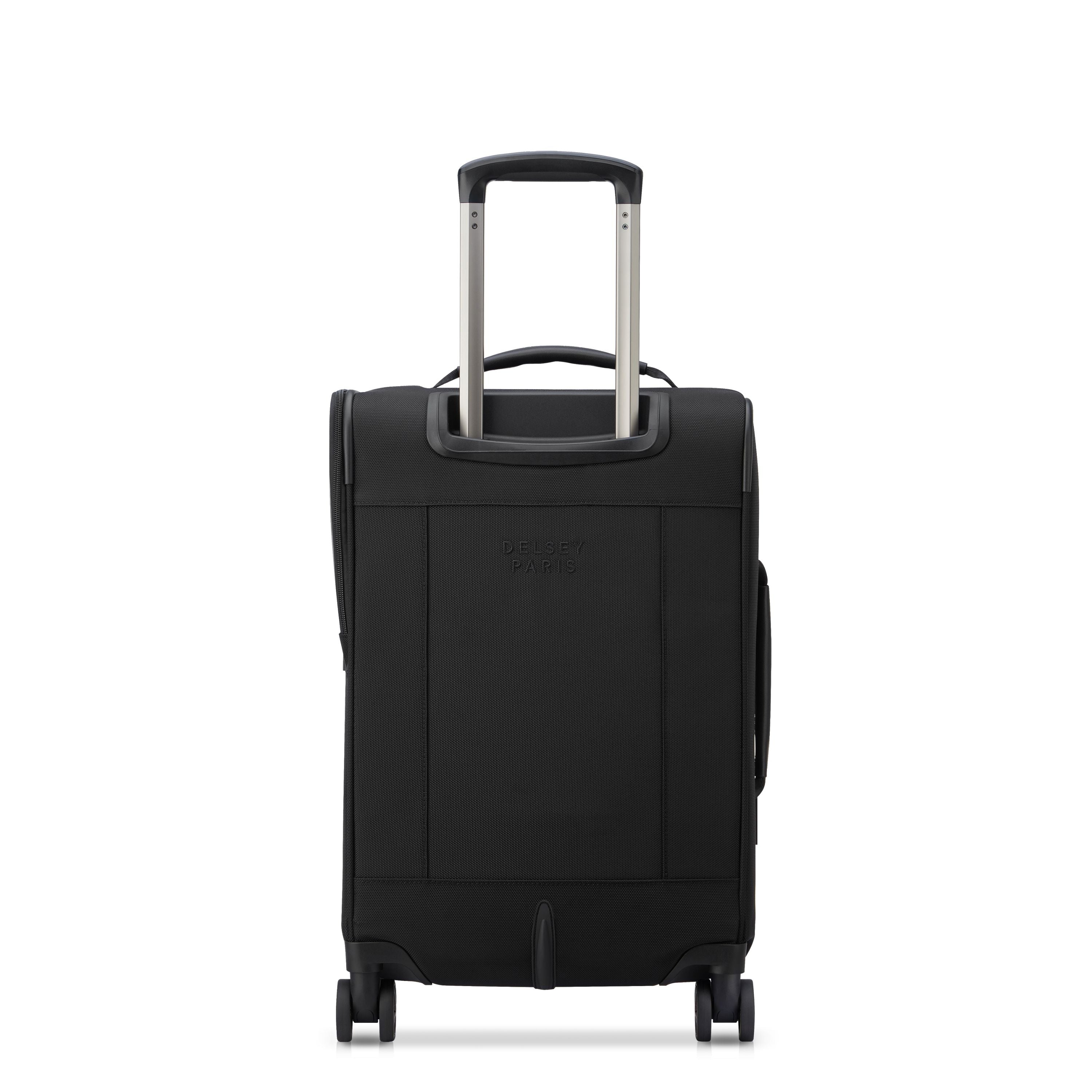 Delsey Wagram Carry-On Plus Expandable Spinner in Black — back view # color_Black