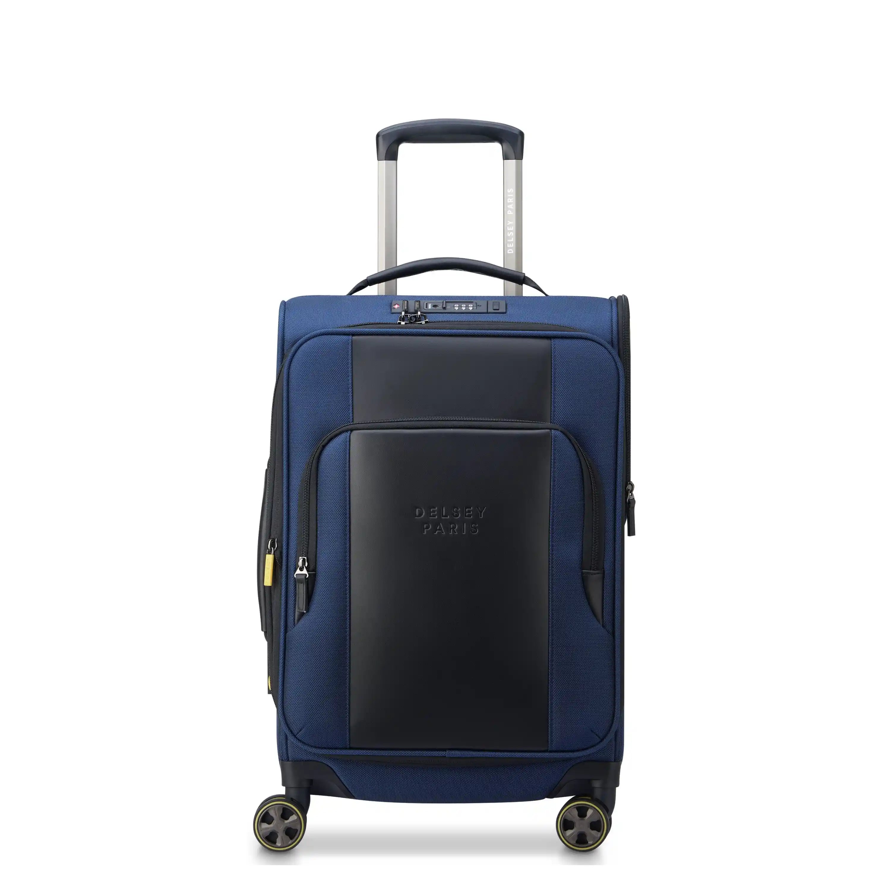 Delsey Wagram Carry-On Plus Expandable Spinner in Navy — front view # color_Navy