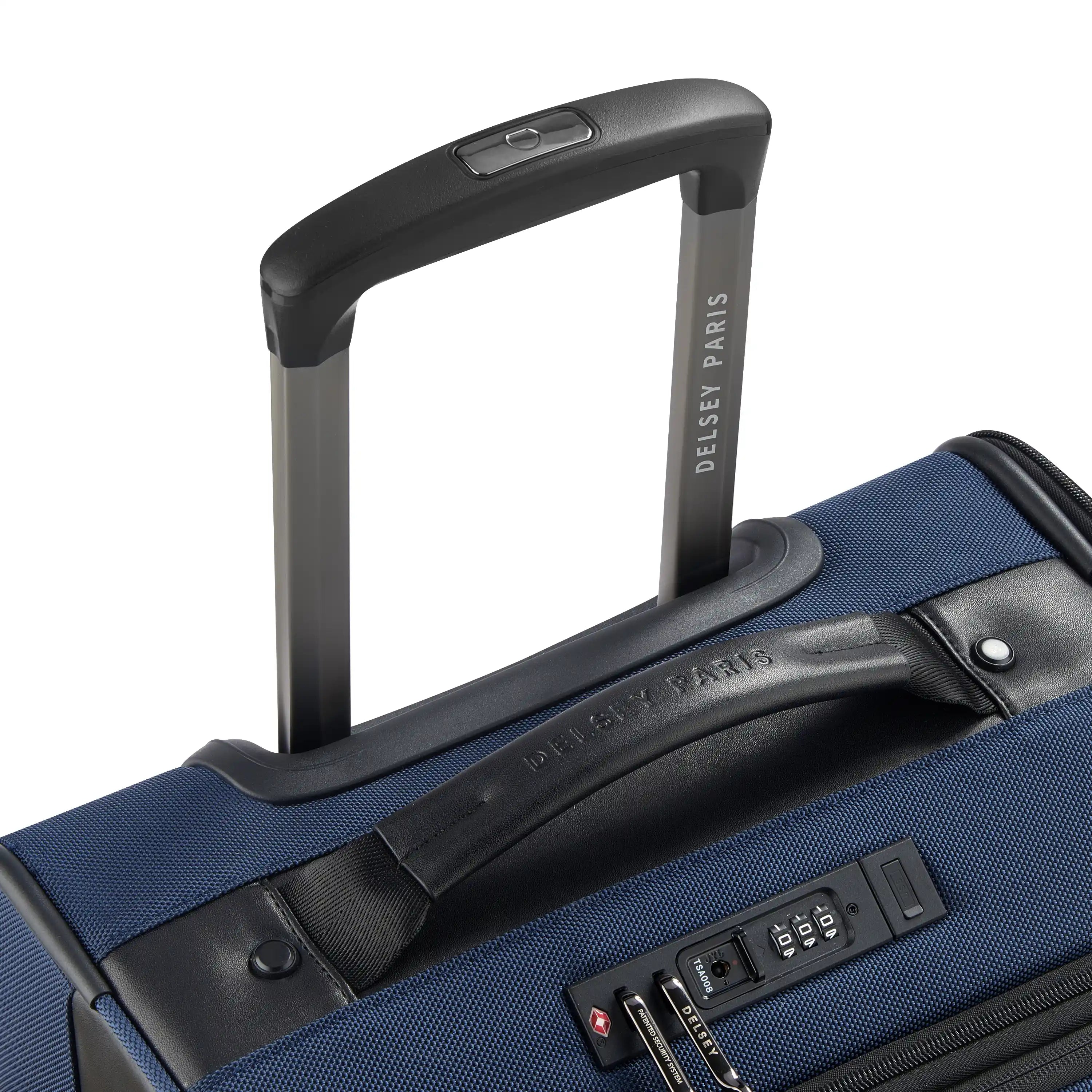 Delsey Wagram Carry-On Plus Expandable Spinner in Navy — detail view # color_Navy