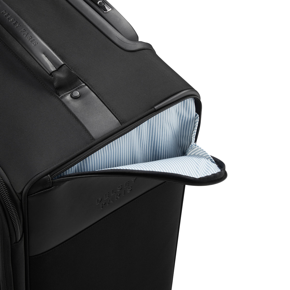 Delsey Wagram Medium Trunk Expandable Spinner in Black — interior view 2 # color_Black