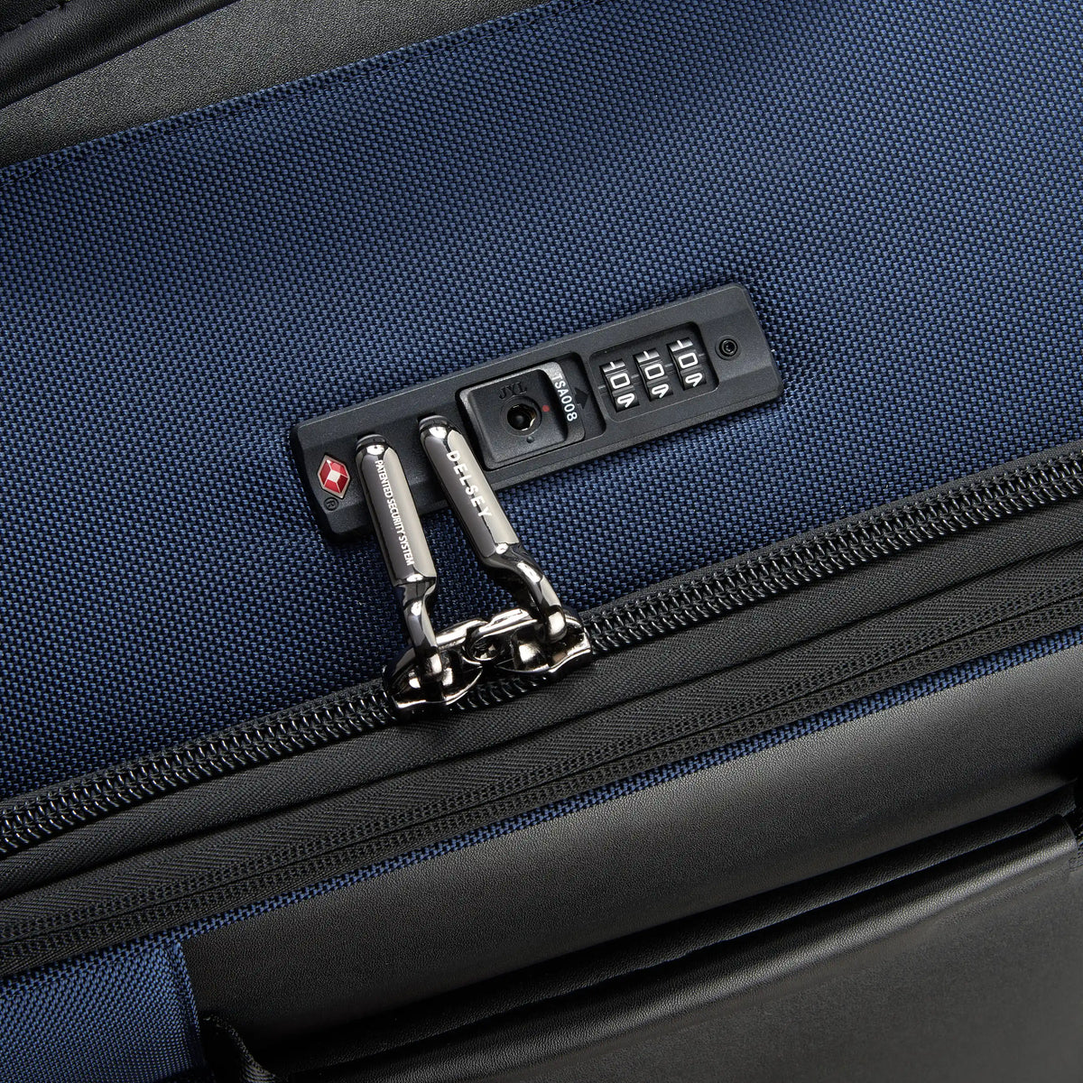 Delsey Wagram Medium Trunk Expandable Spinner in Navy — detail view 4 # color_Navy