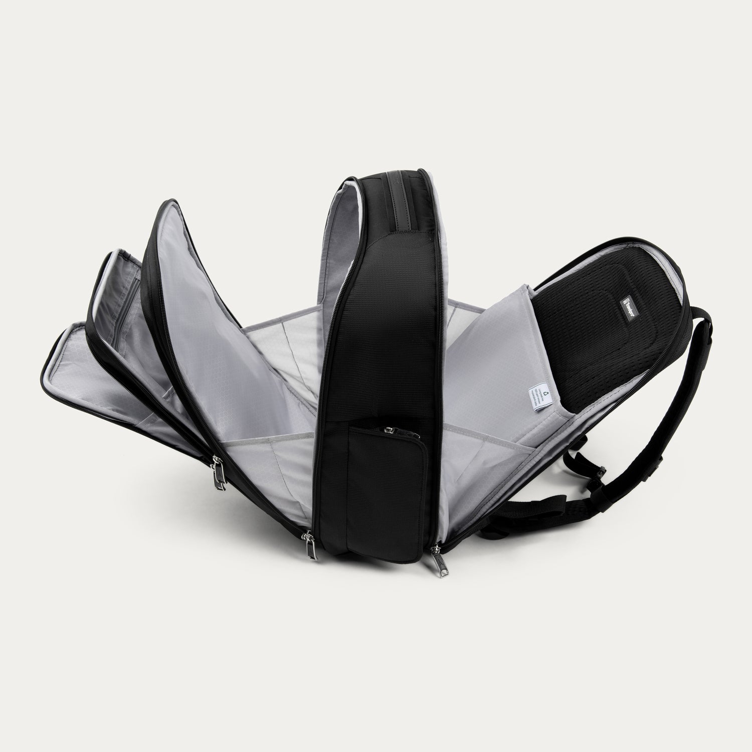 Travelpro Maxlite Laptop Backpack in Black — interior view