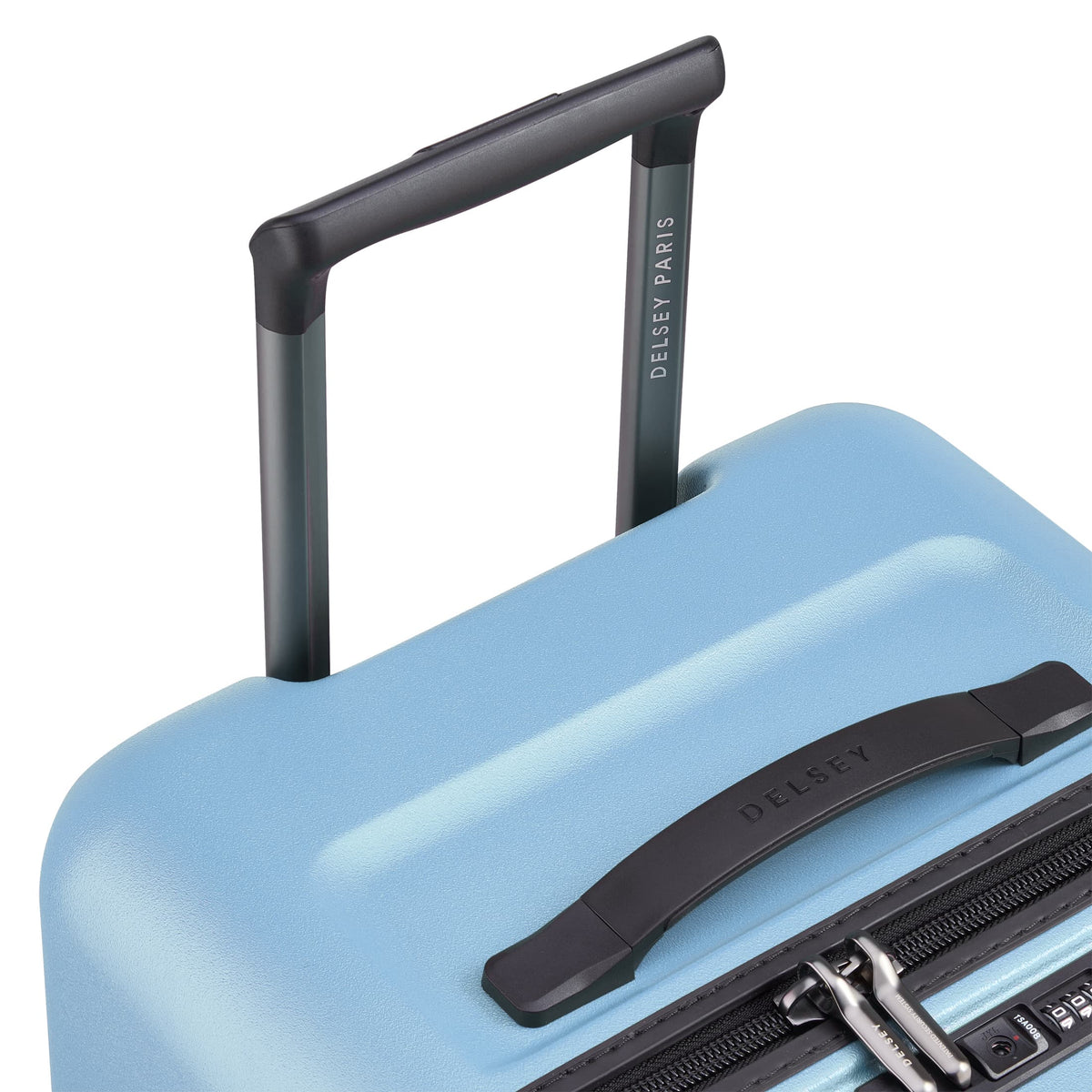 Delsey Turenne 2.0 Large Trunk Spinner in Blue Grey — detail view # color_Blue Grey