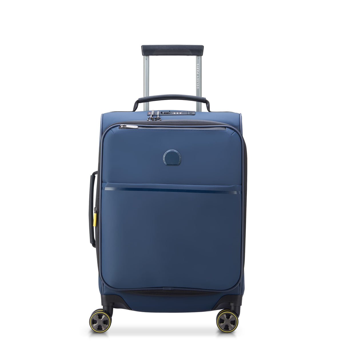 Delsey Turenne Soft Expandable Carry-On Spinner in Night Blue — front view