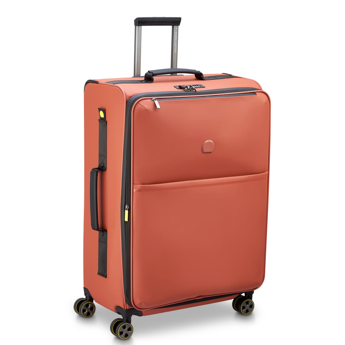 Delsey Turenne Soft Large Expandable Spinner in Brick Red — front view