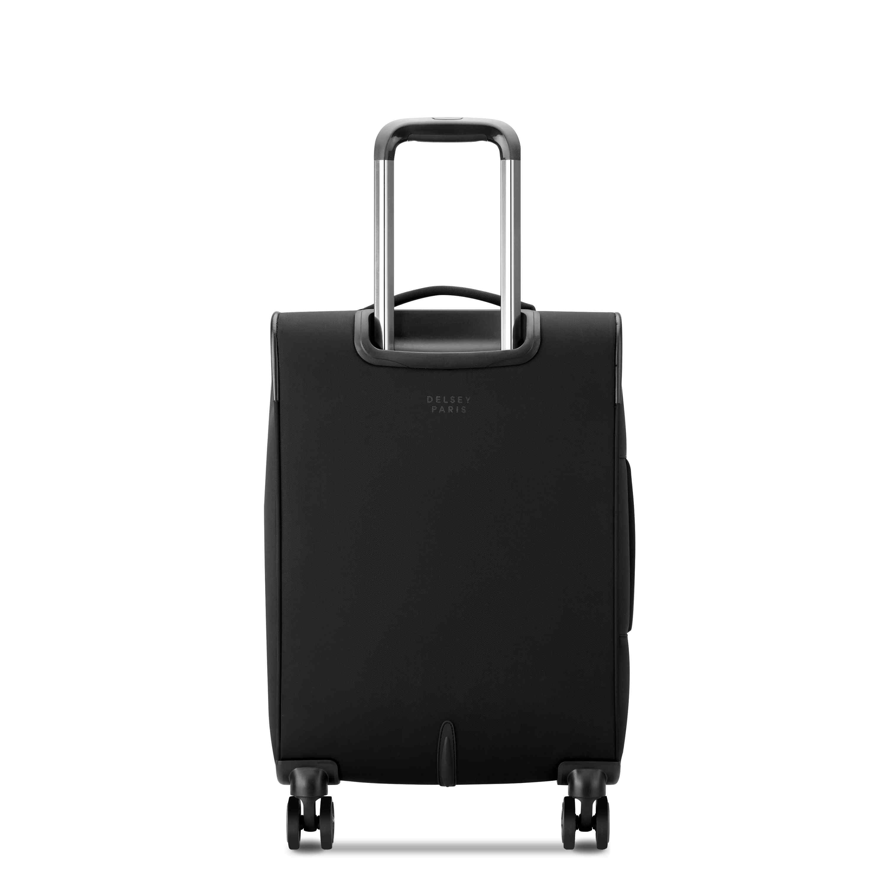 Delsey Cruise 3.0 Softside Carry-On Plus Expandable Spinner in Black — back view # color_Black