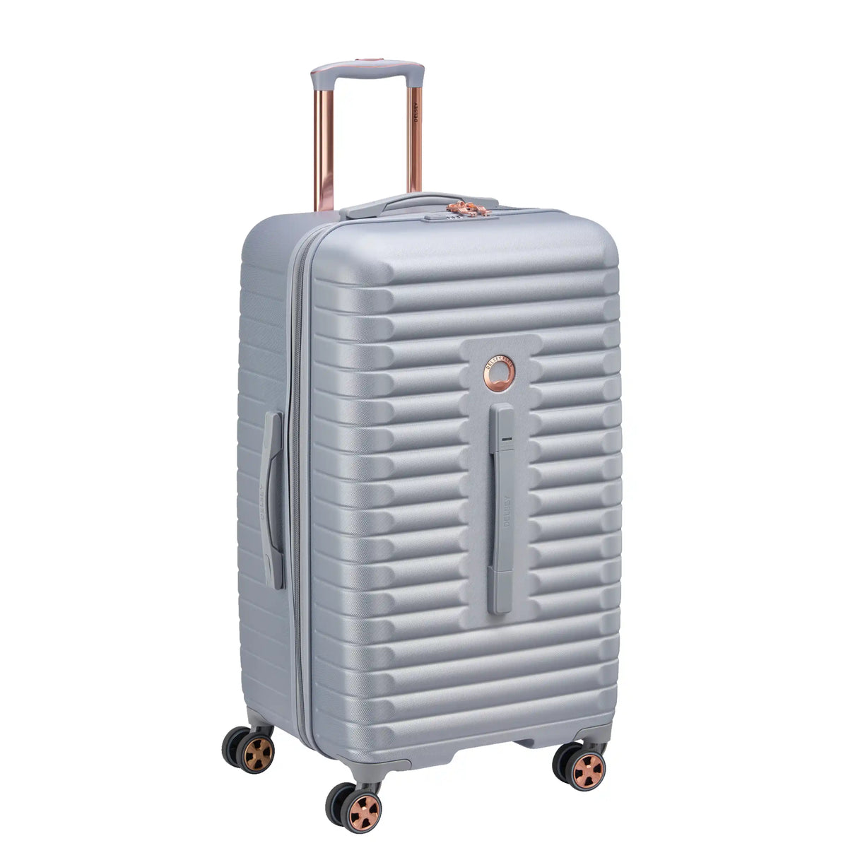 Delsey Cruise 3.0 Medium Trunk Spinner in Platinum — front view # color_Platinum