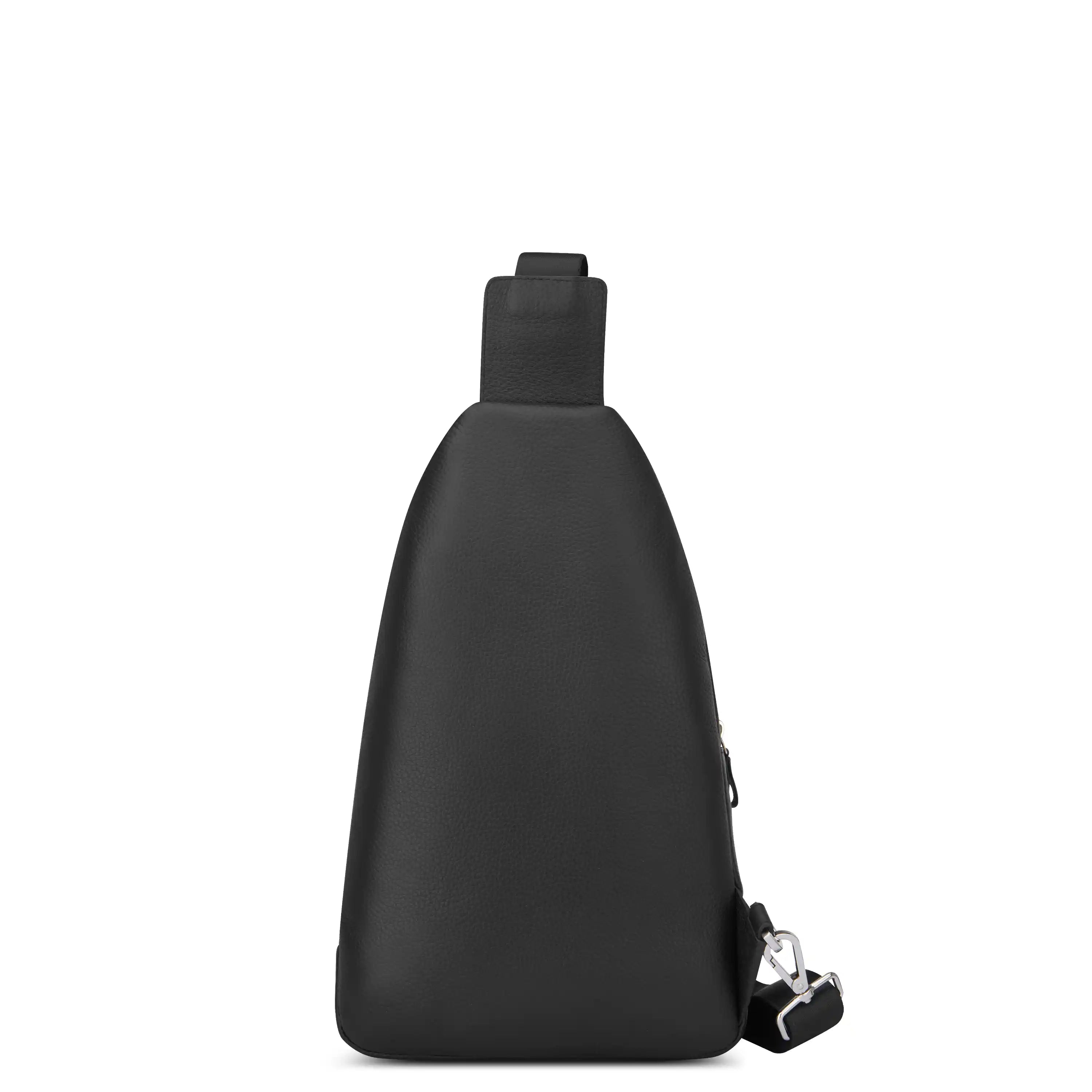 Delsey The Leather Collection Leather Sling Bag in Black — back view