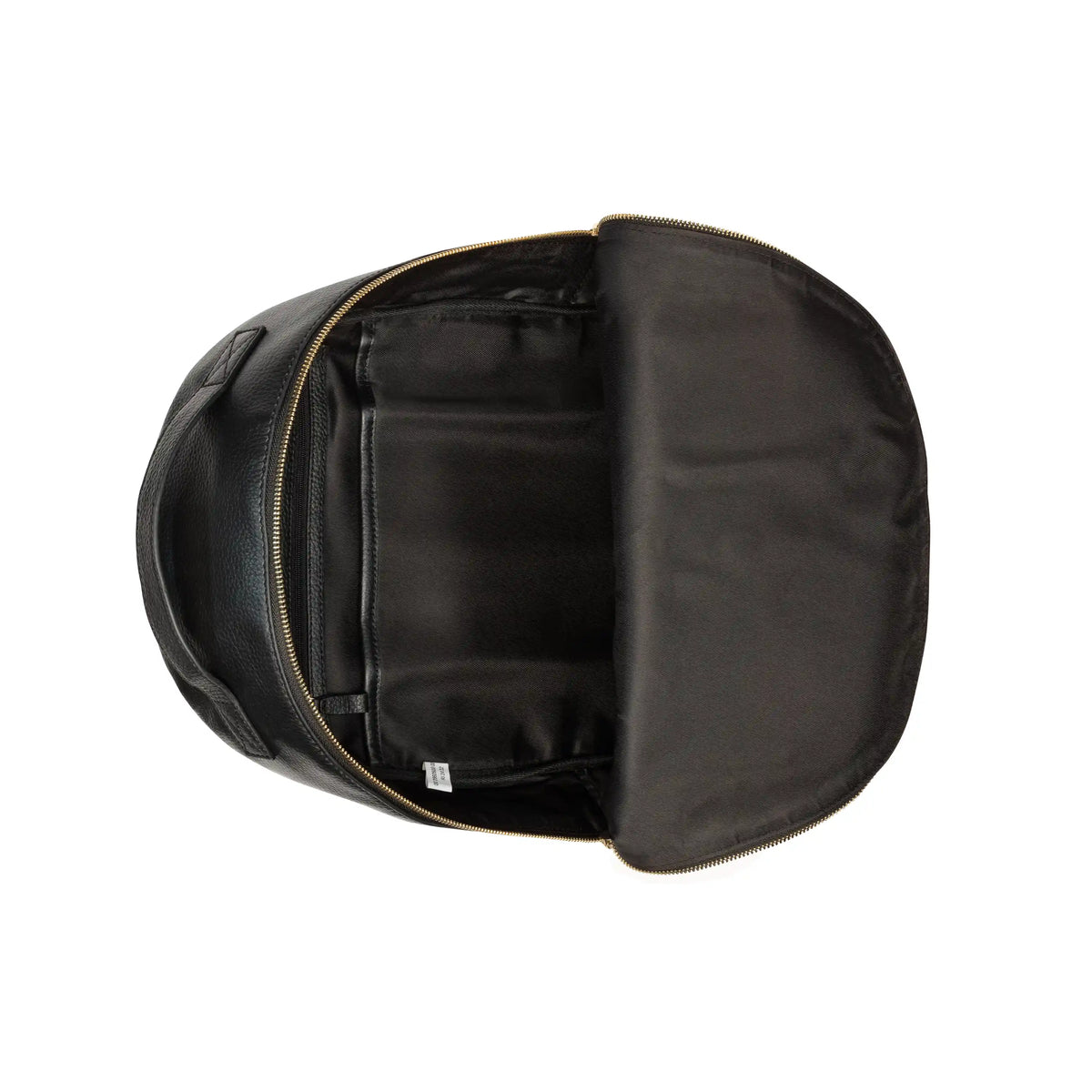Delsey The Leather Collection Backpack in Black — interior view # color_Black