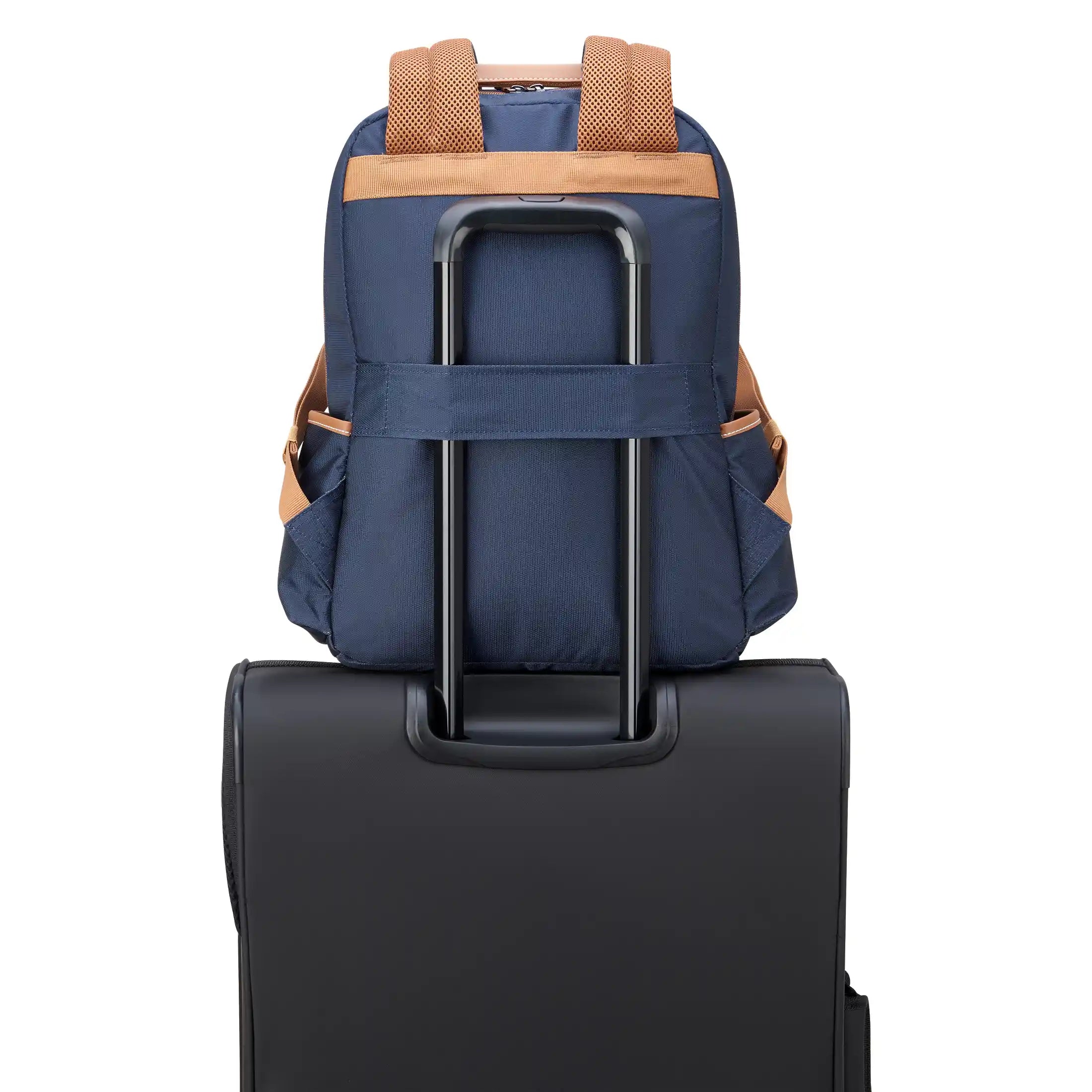 Delsey Flanerie SE Laptop Backpack in Navy — detail view # color_Navy
